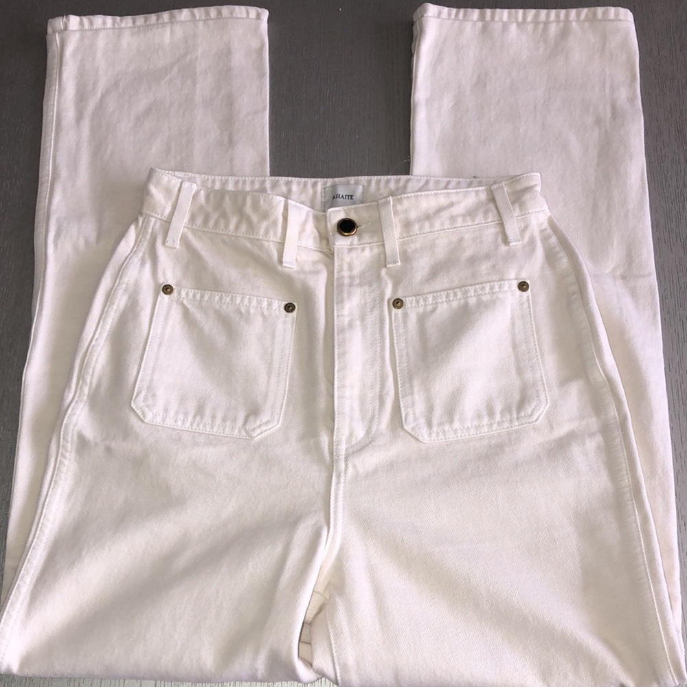KHAITE Women's Cream Jeans Size 29 - Picture 3 of 12